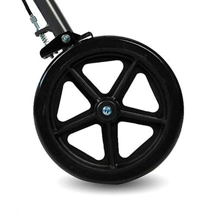 Mobiclinic®, Rollator, Large wheels for the road, Foldable, With fabric basket and seat, Made of aluminum, Lightweight, Durable, Brake on the handles, European brand, Model Sofia, Gray
