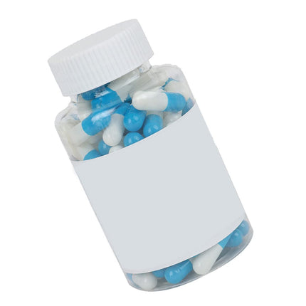 Naisicatar 100pcs Empty Gelatin Capsule Size 0 Clear Empty Pill Capsules Gel Cap for DIY Supplement Powder Filling (Blue White)
