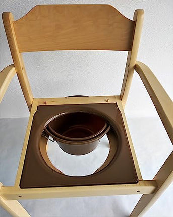 Perla Hygienic Commode Chair, Wooden Commode Chair, Removable Bucket with Lid, Chair Toilet for Adults Made of Solid Beechwood, Certified Toilet Aid for Seniors (Light Brown)