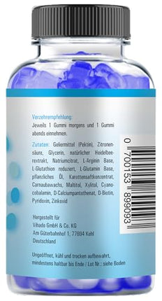 Vihado Blue Men Gummies - Extra Strong Instant Formula High Dosage - with L-Arginine, L-Glutathione, L-Glutamine, 60 Gummies