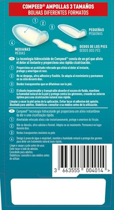 Compeed Blister Plaster Mixpack – Hydrocolloid plasters in various sizes – for blisters on heels, toes and for small blisters, 5 plasters