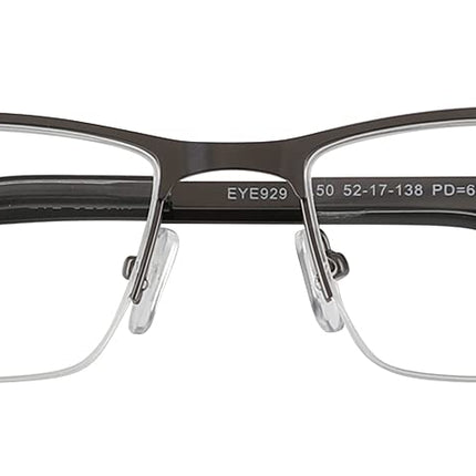 EYECEDAR Amcedar 5 pieces reading glasses men square frame metal gray stainless steel material spring hinges included reading glasses 2.00