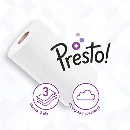 Amazon Brand: Presto! 3-Ply Jumbo Kitchen Rolls, White, 18 Rolls, 1-Pack