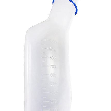 Medi-Inn Urinal Bottle PP 1000 ml for Men Milky White | with Bed Holder