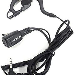 Jetfon BR-1704 E/C - Microphone headset with hook for walkie-talkies, black