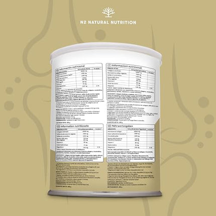 Collagen hydrolysate powder with hyaluronic acid, glucosamine, vitamin C, magnesium, and silicon. Collagen powder. Powerful cartilage protection. Strengthens joints, bones, and skin. EU. N2 Natural Nutrition