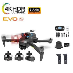 LUXWALLET Ai-Fly² GPS Professional Drone - Obstacle Detection - 4K Camera + Zoom - Gimbal - 5G WiFi FPV - 1.2KM Range - 2X Battery