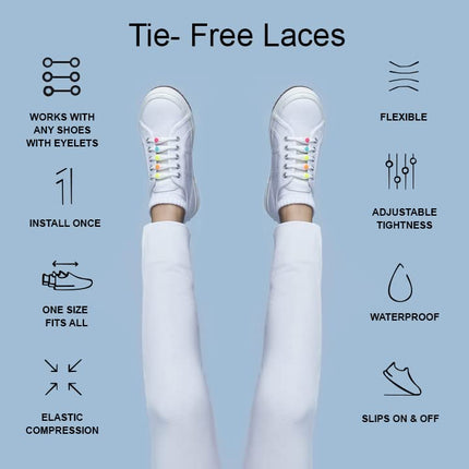 HICKIES 2.0 Performance Shoelaces, One Size, Elastic, No Tie – Black (14 Laces, Works in All Shoes), One Size