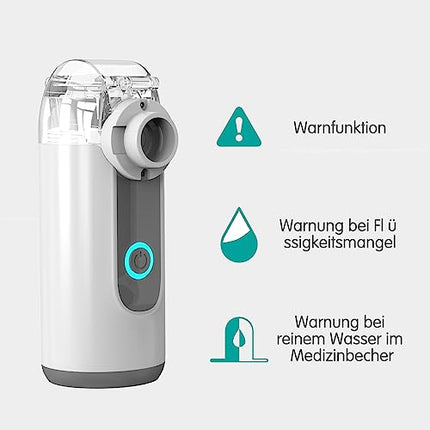 Inhaler for children, inhaler for adults and children, silent nebulizer, inhaler portable inhalers for respiratory diseases, inhaler with mouthpiece and 2 masks - gray