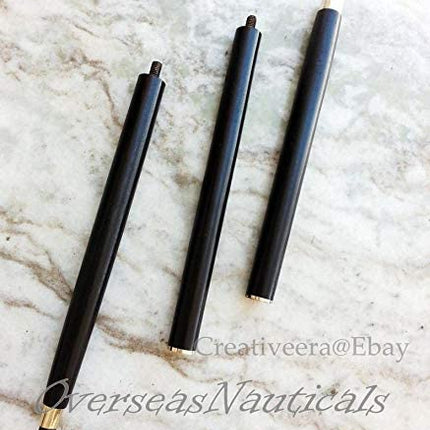 Antique Brass Fishing Rod Deluxe Walking Beautiful Silver Plated Brass Handle for Men and Women Gift