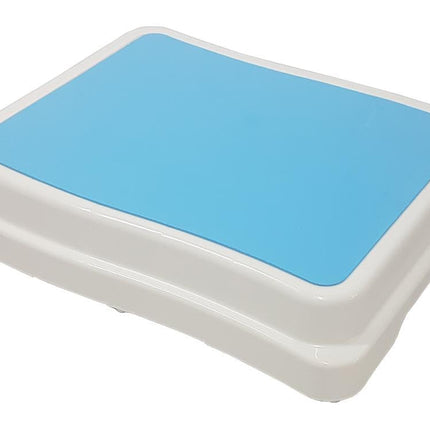 FabaCare bathtub entry aid, bath steps, entry aid, toilet stool, step aid, non-slip bathtub steps, aid for the bathroom, anti-slip rubber feet, white-blue, stackable