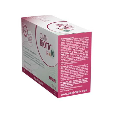 OMNi BiOTiC 10 Kids | 20 servings (50 g) | 10 bacterial strains | 10 billion germs per daily dose | Powder | With inulin | Vegan | Gluten-free | Lactose-free | For daily use