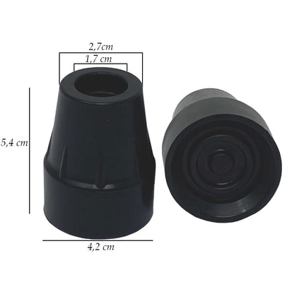 Twin pack of replacement rubber feet 17mm and 20mm. Non-slip thanks to real rubber with cast-in metal disc (17 mm).