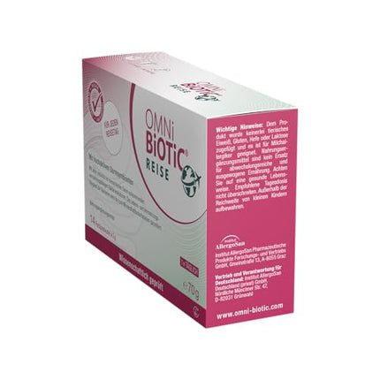 OMNi BiOTiC Travel | 14 servings (70g) | 10 bacterial strains | 5 billion germs per daily dose | Powder | Vegan | Gluten-free | Lactose-free | For daily use