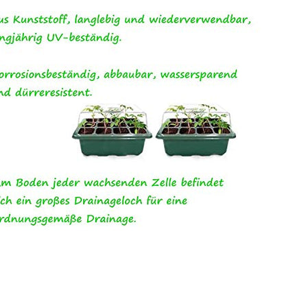 Voarge indoor greenhouse growing box, with 12 planting holes and lid, for greenhouse growing tray pots indoor greenhouse plant pots