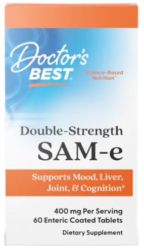 Doctor's Best - SAM-e, 400mg Double Strength | Mood and Liver Support - 60 Tablets