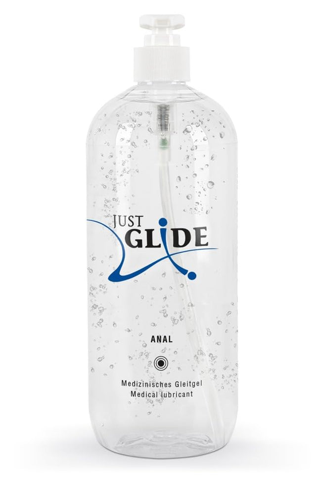 Just Glide Anal - intensive anal lubricant for women and men, water-based, vegan, fat- and oil-free, suitable for sex toys and condoms, 1000 ml