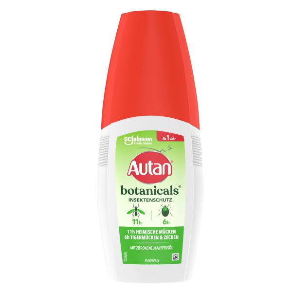 Autan Botanicals Pump Spray Insect Repellent, natural active ingredient from lemon eucalyptus oil, 1 pack (1 x 100 ml)