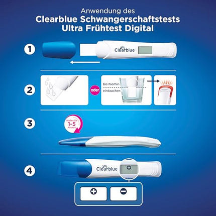 Clearblue Pregnancy Test Ultra Early Test Combo Pack Triple-Check, 3 Tests (1 digital 10mIU/ml, 2 visual 10mIU/ml), Pregnancy Test / Early Pregnancy Test, Results 6 Days Earlier