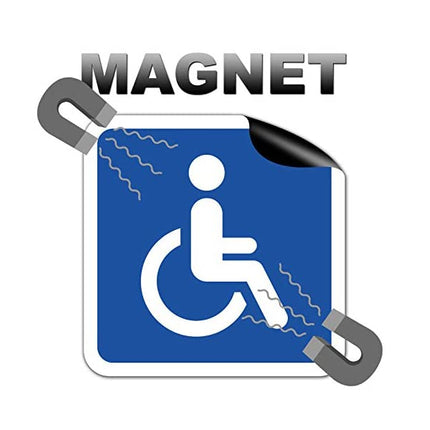 1x magnetic sign wheelchair user 15x15cm + 2x sticker disabled sign magnetic foil car wheelchair from STROBO