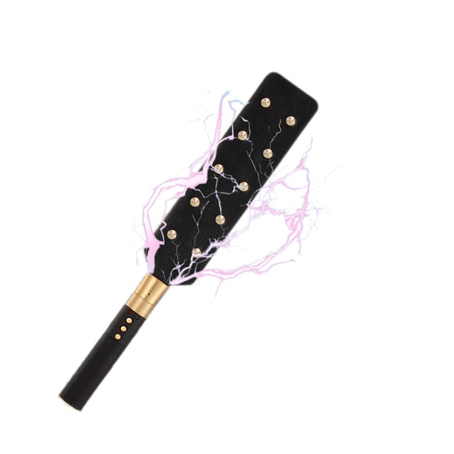 Guspiun Electro Stimulation Sex Paddle BDSM Bondage Fetish Leather Whip Adult Electro Shock Flogger Sex Toy Couples Torture Device Electric Whip SM Erotic Sex Games (B)