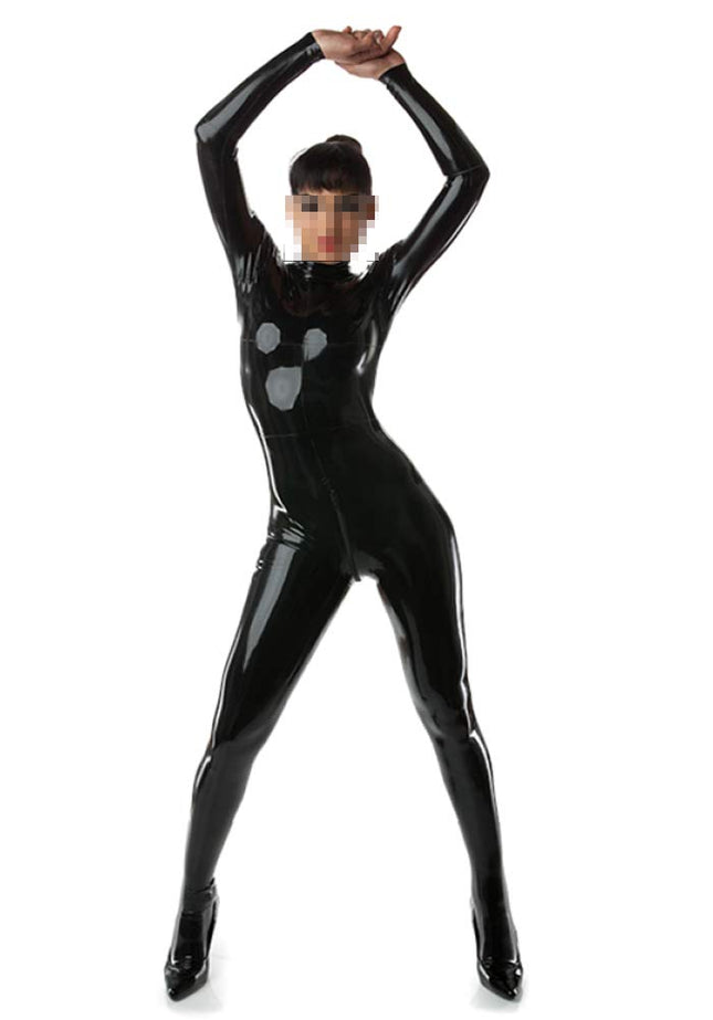 Palace Civet Latex Rubber Catsuits Fitted Back Zipped Customized 0.4mm, Black, Custom