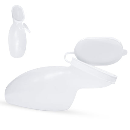 Hygiene100 Female Urinal Bottle, 1 Liter/1000 ml, Durable, Translucent Plastic Urinal Bottle with Leak-Proof Screw Cap, Easy-Read Measuring Lines, Portable for Travel