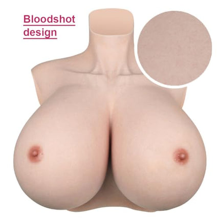 YRZGSAWJ K Cup S Cup Z Cup Silicone Breast Forms Plus Size Fake Silicone Breasts Artificial Breast Silicone Filled Breast Prosthesis for Crossdresser Transgender (Nude, Z Cup)