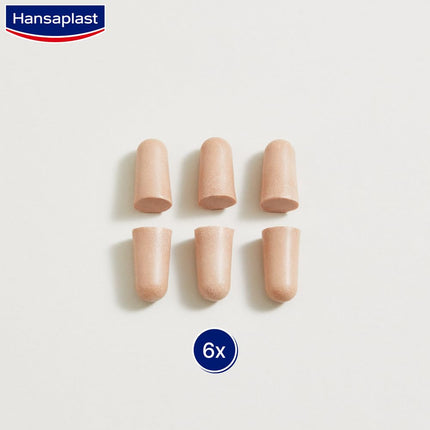 Hansaplast Noise Stop Earplugs (6 pieces), gentle hearing protection ideal for sleeping and relaxing, earplugs reduce noise by 33db