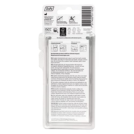 TEPE Angle Interdental Brushes Red (ISO Size 2: 0.5 mm) / Controlled cleaning of the interdental spaces, even in hard-to-reach areas / 1 x 6 Angle Interdental Brushes