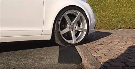 bepco curb ramp set (2 pieces) LxWxH: 50 x 25 x 5 cm made of rubber (black) access ramp, door threshold ramp, with embedded washers for fastening