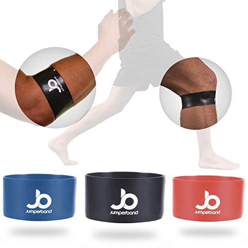 Jumperband classic patella and tennis elbow bandage (knee/arm) for men and women (sports, fitness, everyday use) Relieves pain + Perfect fit + Can be used anywhere + No slipping (L, black)