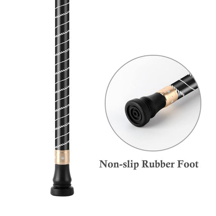Walking stick height adjustable, OOCOME extendable walking stick with light aluminum walking stick hand stick height adjustable, walking stick adjustable walking aid stick with rubber foot and hand strap, gift Father's Day