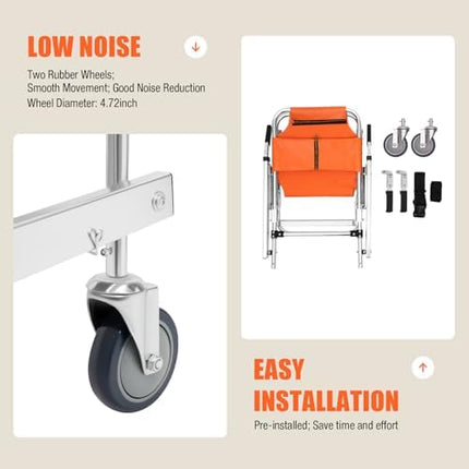 Carrying Chair 159kg Stair Chair 350lbs Stair Climber EMS Stairlift Made of Aluminum Alloy with 2 Wheels Ambulance Firefighter Evacuation for Elderly and Disabled