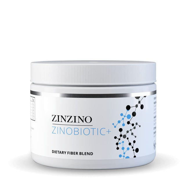 ZinZino Zinobiotic+ Fiber Powder - Multi Fiber Complex - Psyllium Husks &amp; Guar Gum - Intestinal Health - Get Rid of Bloated Stomach - Strengthen Immune System for Adults - Intestinal Treatment for Bloated Stomach