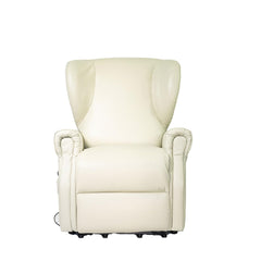 POLTRONE ITALIA Vanessa Leather 2 Motors PERSONALIZED TV armchair with electric stand-up aid Medical device 4 Wheels Micro-spring seat Stain-resistant senior armchair Relaxing armchair Beige