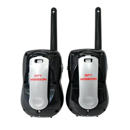 Lexibook, Spy Mission, Talkies-Walkies 200m, Communication Game for Children, 2 Communication Channels, Belt Clip, Black/Red, TW12SPY