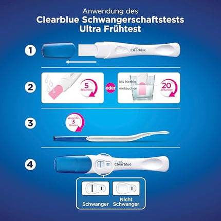 Clearblue Pregnancy Test Ultra Early Test Combo Pack Triple-Check, 3 Tests (1 digital 10mIU/ml, 2 visual 10mIU/ml), Pregnancy Test / Early Pregnancy Test, Results 6 Days Earlier