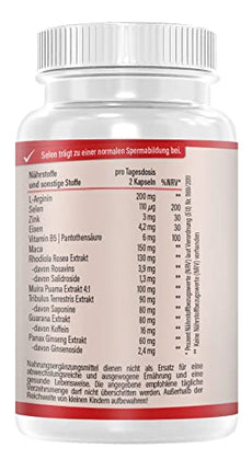 Vihado 4MEN direct 2.0 - Men's Capsules Extra Strength - IMMEDIATE high-dose formula - with L-Arginine, Maca, Tribulus Terrestris, Ginseng, 60 Capsules