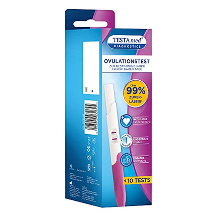 TESTA med DIAGNOSTICS ovulation test for those wanting to have children, 10 pieces, indicates the time of peak fertility with an overall accuracy of over 99 percent
