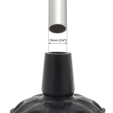 Large 19mm rubber base with six spikes for better stability - self-standing - for walking sticks - by Lifeswonderful