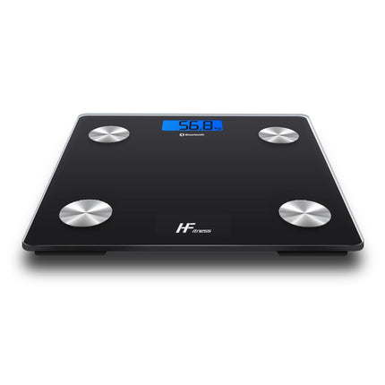 HomeFashion HFitness Body Fat Scale 28x28cm 19x BODY DATA iOS and Android App Intelligent Digital Bathroom Scales Personal Body Scales Body Weight Meter BMI Bluetooth