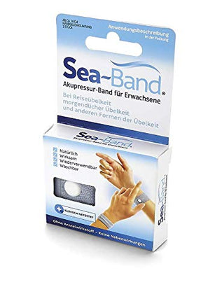SEA-BAND acupressure band for adults, 2 pieces, grey
