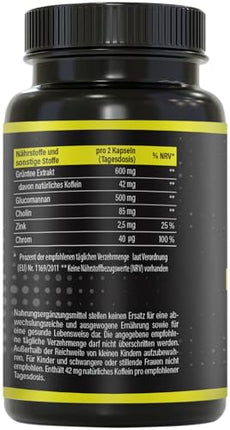 BRNR EASY BRNR Light Formula 5-in-1, Metabolism Treatment with Choline, Blood Sugar Level Formula with Chromium, Fiber Glucomannan, Green Tea Extract, 120 Capsules