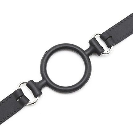 Eysilk silicone ring gag bondage ball gag mouth gag ball gag, fetish and SM lover sex toy black Ø3.7cm