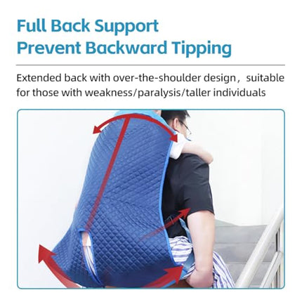 CRAZY ROSA Lift Sling – Transfer Blanket Carrying Belt for Transferring Down Stairs – Wheelchair Lift with Toilet Opening for Seniors Bedridden Safety Aids – Moving to Bed, Chair or Car