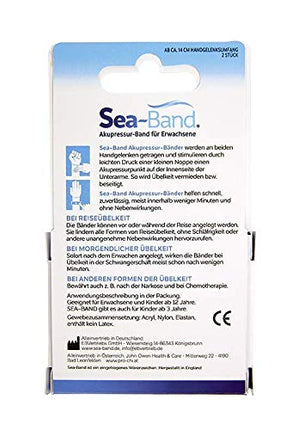 SEA-BAND acupressure band for adults, 2 pieces, grey