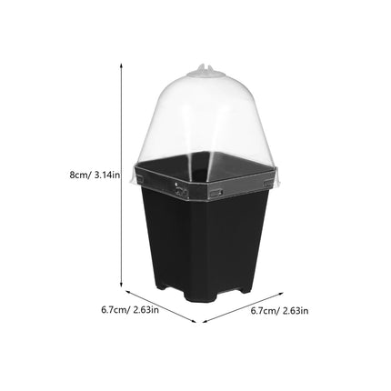 Mini Flower Pot Growing Pots With Dome: 10 Pieces Indoor Greenhouse Growing Set Dome Plants Plant Pots Windowsill Greenhouse Plastic Growing Trays Plant Pot for Plants