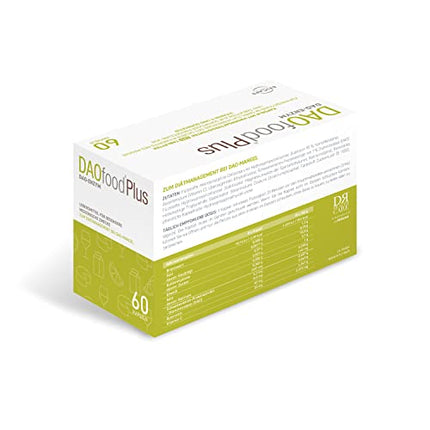 DR Healthcare Plus - Food Supplement DAO Deficiency/Histamine Intolerance - 60 Efficient, Easily Digestible Enteric-Coated Capsules - Digestive Enzymes - DAO Enzyme, Quercetin and Vitamin C.