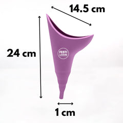 Portable Urinella for Women, Waterproof, with Hygienic Wipes for Urinating at Festivals, Outdoors, WC and Portable Toilet (Purple)